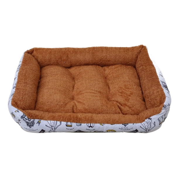 Sofa Vama Ropa de Cama Cama rectangular para mascotas, para gatos y perros, extra gruesa, cálida, con cojín de felpa, suave, para uso en interiores y exteriores. for Navideño