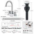thumbnail image 5 of Zovajonia 4 Inch 2 Handle Centerset Brushed Nickel Lead-Free Modern Bathroom Faucet , 360 Swivel Spout 2-3 Hole RV Bathroom Vanity Sink Faucet with Pop Up Drain and Water Supply Lines, 5 of 19