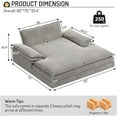 thumbnail image 2 of 80'' Oversized Chaise Lounge Chair Indoor, Cloud Sofa Couch, Modern Deep Seat Recliner, Upholstered Chenille Sleeper Loveseat with Large Pillow Arms for Living Room, Apartment, Balcony, Grey, 2 of 9