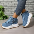 thumbnail image 3 of Chunky High Top Fashion Sneakers for Women Fashion Punk Studded Platform Denim Canvas Casual Walking Shoes, 3 of 8