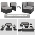 thumbnail image 6 of LayinSun 13 Pieces Outdoor Patio Furniture Set with 44" Fire Pit Table Black Rattan Sectional Sofa Conversation Sets, 6 of 7