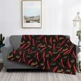 thumbnail image 2 of Yiaed Hot Chili Print Blanket Throw Blanket Soft Cozy Flannel Blanket for Home Bed Sofa Couch Chair-40"x30", 2 of 6