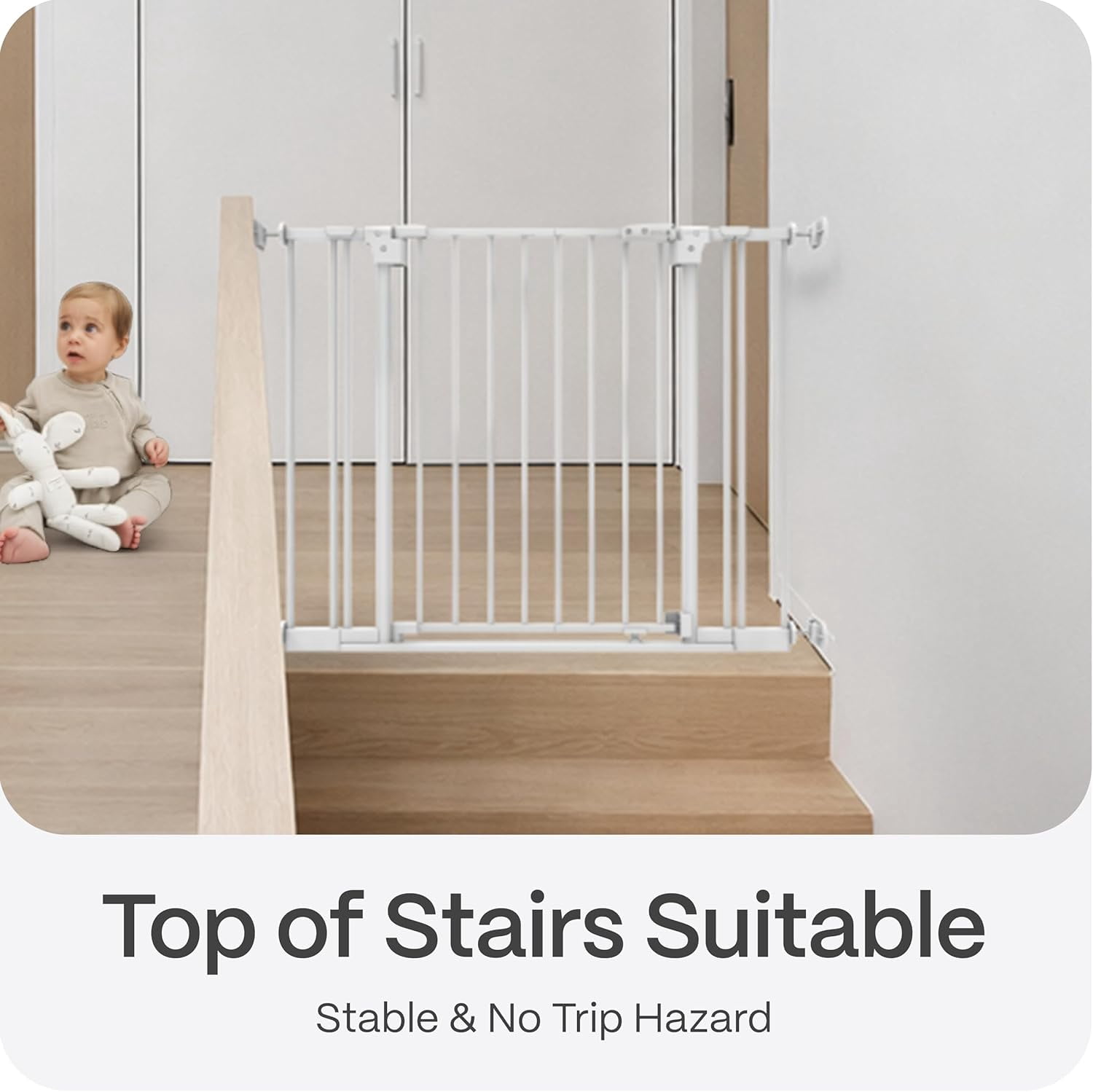 Perma Child Safety 28.8-40.1" Safe Step Baby Gate with Rental Safe Wall Protectors