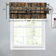 thumbnail image 4 of Wooden Barn Door Window Curtain Valances Rustic Farmhouse Country Retro Rustic Western Rod Pocket Valances for Bedroom Living Room Dining Room 54 by 18 in, 1 Panel, 4 of 6