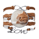 thumbnail image 1 of Animal puro gato foto foto Pulsera de cuero Negro trenzado pulsera de cuerda de amor Unbranded M, 1 of 3