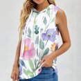 thumbnail image 4 of Tops de Ajuste Suelto para las Mujeres con Capucha Impresa Floral sin Mangas, Ligero Poliéster Casual Y Uso Diario, 4 of 5