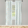 thumbnail image 4 of Ambesonne Vintage Window Curtains, Golden and Bluish Stars Art, Each 28" W x 84" L, Deep Sky Blue and Mustard, 4 of 4