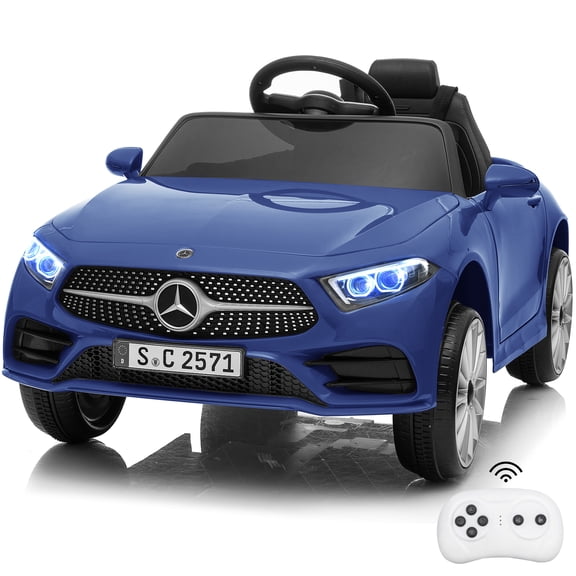 Bopilon Kids Electric Ride on Car with Remote Control, 12V Licensed Mercedes Benz Kids Car Battery Powered Electric Vehicles Toy Car, Adjustable Speed, Safety Belt, Music&LED Lights(Blue)