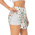 thumbnail image 2 of Bixox Women's Undersea Animals pattern 2 in 1 Running Shorts - Lightweight Athletic Workout Gym Yoga Shorts Liner with Pockets - Small, 2 of 7