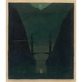 thumbnail image 2 of Herbert Crowley 20x23 Gold Ornate Framed and Double Matted Museum Art Print Titled - A Bridge in a Mountainous Landscape (1911-24), 2 of 4