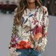 thumbnail image 2 of Sudadera Para Mujer Sudaderas Con Cuello Redondo Otoño Moda Casual Estampado de Flores Camiseta de Manga Larga Top Blusa Jersey Odeerbi  ODB150543, 2 of 6