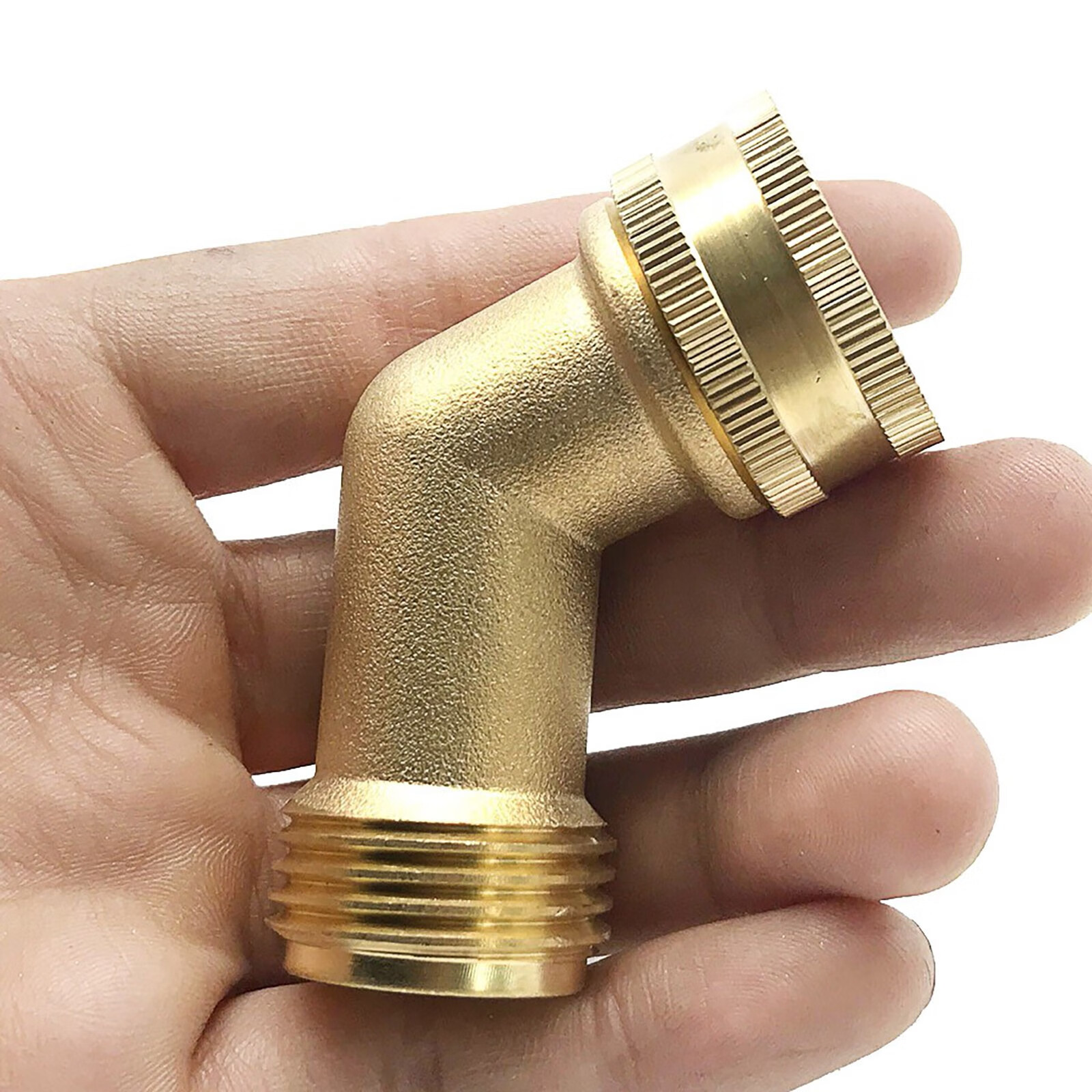 LBS Brass Hose Elbow Extender Garden Hose 2Pcs Solid Connector 45