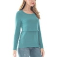 thumbnail image 2 of Bearsland Female Long Sleeve Maternity Nursing Top Breastfeeding Shirts 3-Pack, 2 of 6
