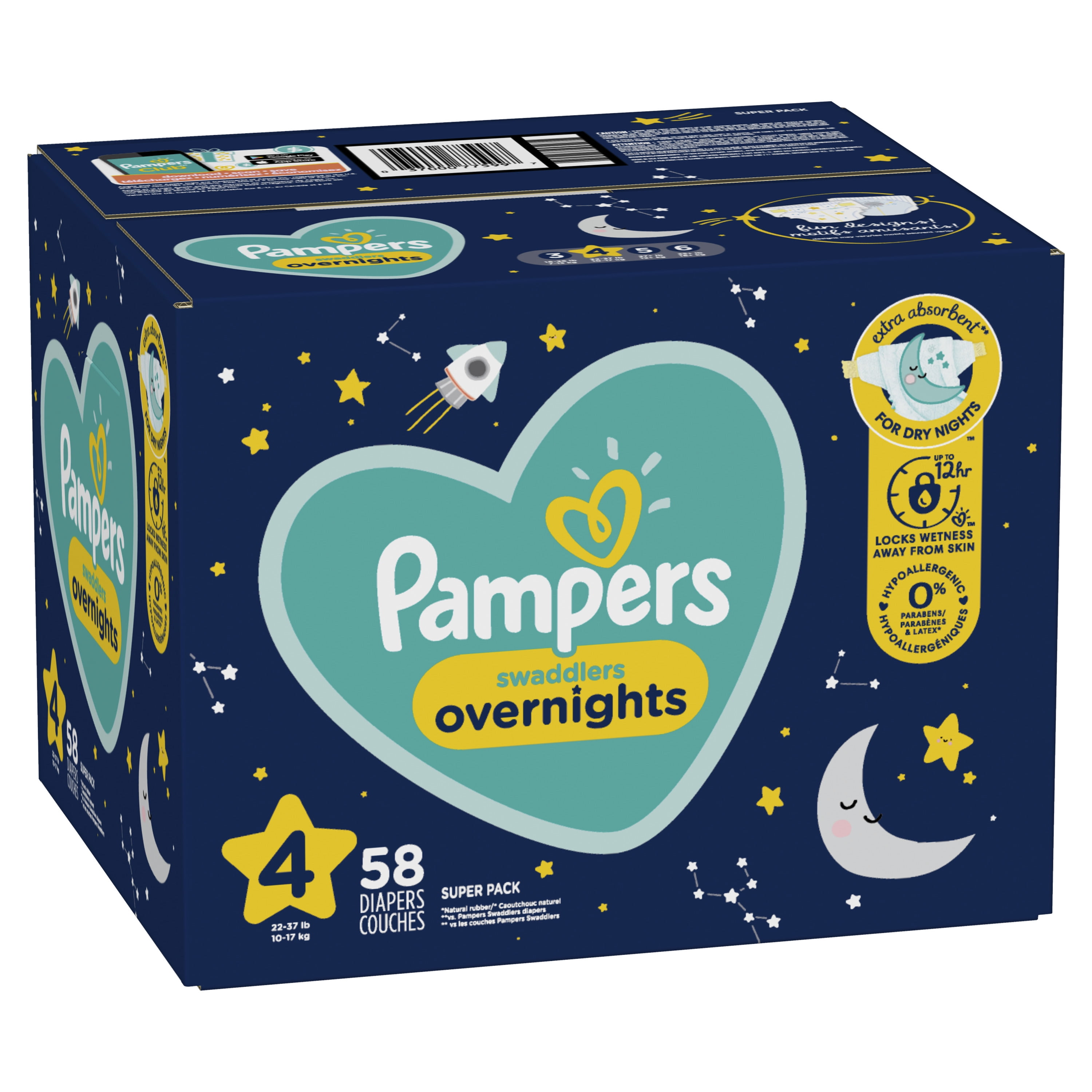 Pampers overnight sale size 4
