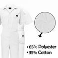 thumbnail image 2 of ACTIVE UNIFORMS Coveralls Workwear Men Short Sleeve Coveralls (White, 3X-Large Tall), 2 of 7