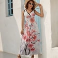thumbnail image 5 of Cherry Blossom Dress Fashion Boho Beach Long Dresses Female Party Printed Maxi Dress, 5 of 9