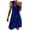 Blue, variant on Summer Plus Size Dresses for Women 2024 Solid Color Waistband V-Neck Sleeveless Shaping Beach Dress
