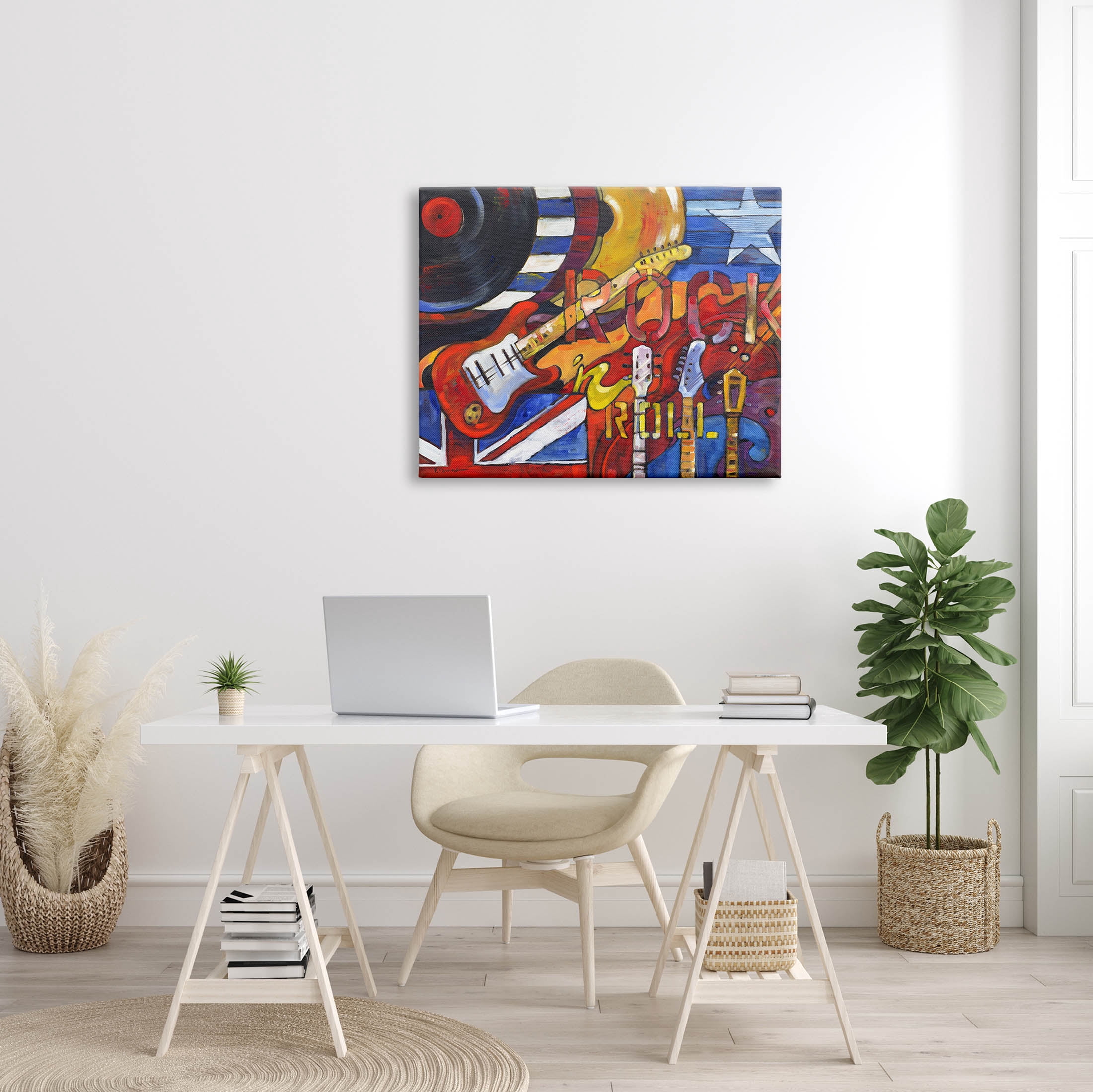 Stupell Industries Rock 'n Roll Music Tribute Painting Gallery Wrapped Canvas Print Wall Art, Design by Paul Brent