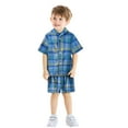 thumbnail image 2 of Hienoo Baby Boys Short Sleeve Button-Down Pajamas Plaid Loungewear Pj's Set, 2-Piece, 6-9 Months, 2 of 5