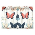 thumbnail image 7 of Yayeee Kitchen Curtains Tier Pair Light Filtering 27"x36" Rod Pocket Short Cafe Window Panel, Beige Butterflies, 7 of 7