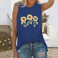 thumbnail image 2 of Outfmvch Tank Tops Halter Top Women Sunflower Print Activewear Tank Tops Sleeveless Yoga Workout Tank Tops Loose Fit Running Exercise Graphic T Shirt Crop Tops Navy L, 2 of 4