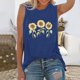 thumbnail image 2 of Tallas grandes Camiseta sin mangas con estampado de girasol para mujer, camisetas sin mangas para entrenamiento de Yoga, camiseta holgada con gráfico de ejercicio para correr (Navy, M), 2 of 4