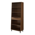 thumbnail image 6 of Walker Edison Contemporary 1-Drawer Angled Bookshelf, Dark Walnut, 6 of 11