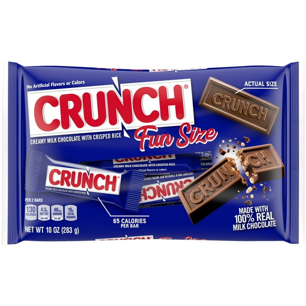 Crunch Chocolate Bars, Fun Size, 10 oz Bag