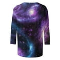 thumbnail image 5 of Olyvenn Women Shirts Dressy Casual 3/4 Length Sleeve Tops Plus Size Womens Shirt Tie Dye Print Basic Tees for Women Cotton Purple M, 5 of 5