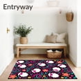 thumbnail image 3 of ODIKA 4'x6' Machine Washable Non-Slip Area Rug, Festive Sheep Meadow with Playful Swirls and Whimsical Florals High Traffic Rug, Black, 744175, 3 of 7