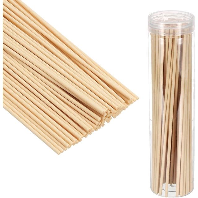 PATIKIL 25CM/10Inch Reed Diffuser Stick, 100 Pack Fiber Aroma Fragrance Refill Sticks Replacement with PET Bottle for Home Office Hotel Party Wedding, Wood