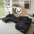 thumbnail image 3 of Kelyda 130'' U Shaped Sectional Couches, Modern Deep Seat Foam Boneless Cloud Sofa for Living Room Black, 3 of 8