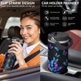 thumbnail image 5 of 30 Oz Tumbler Blue and Purple Butterflies Tumbler with Lid and Straw, Birthday Gift Cup for Friend Women Men Coffee Travel Mug Thanksgiving Day Halloween Christmas Gift Water Bottle, 5 of 7