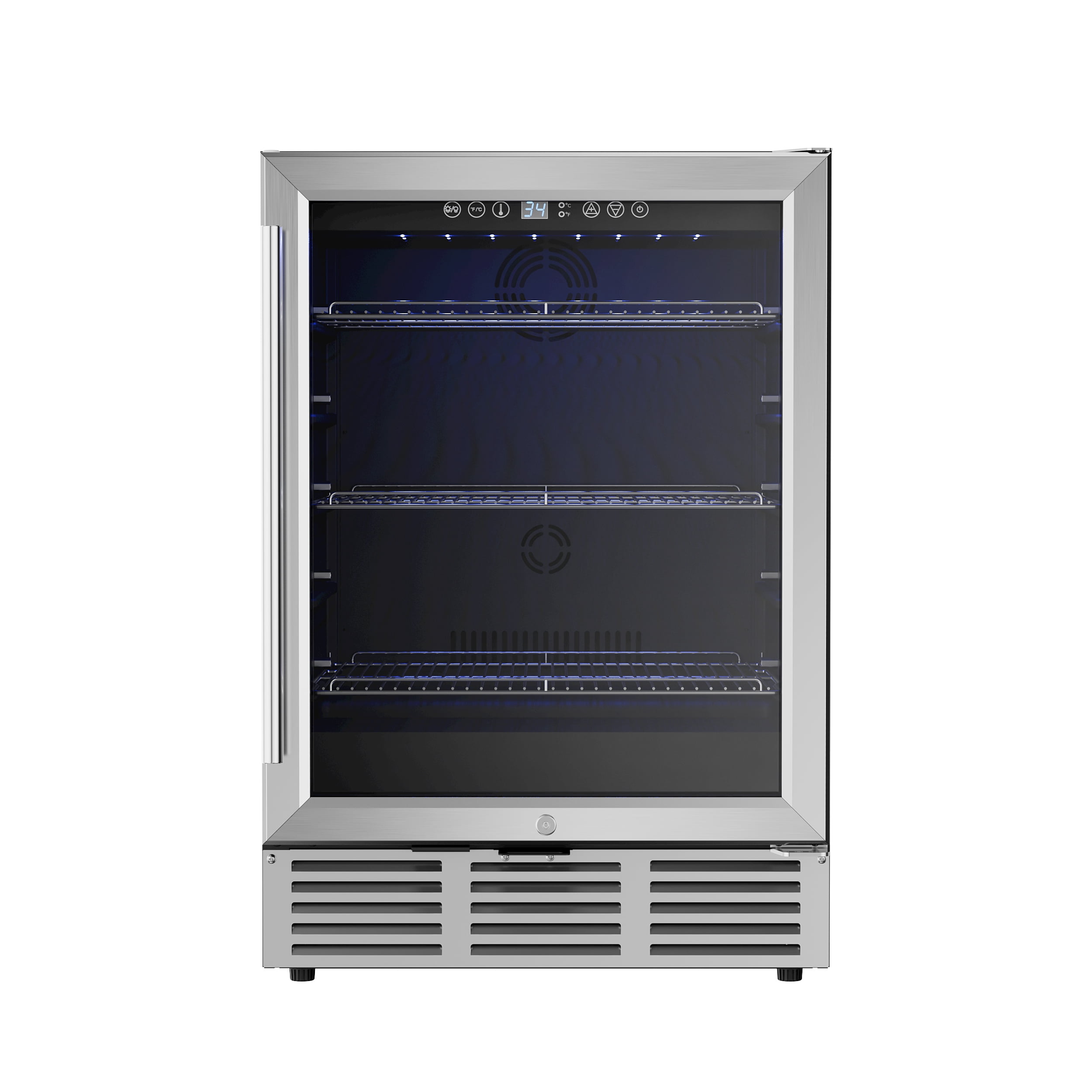 Simzlife  180 Cans Beverage Refrigerator, 24" Built-in Beverage Cooler, Under Counter Fridge with Glass Door,Black