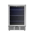 thumbnail image 2 of Simzlife  180 Cans Beverage Refrigerator, 24" Built-in Beverage Cooler, Under Counter Fridge with Glass Door,Black, 2 of 11