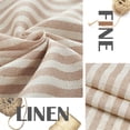 thumbnail image 2 of Curtainking Rayé Cuisine Rideau Lin Café Rideaux Semi-Transparent Rustique Ferme Niveau Rideaux 36 Pouces Tige Poche 2 Panneaux Taupe, 2 of 6