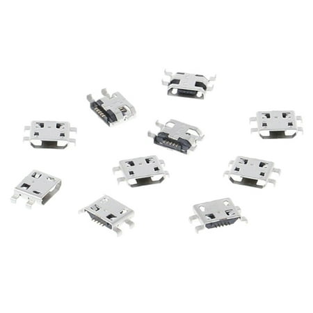 

10 Pcs type B micro usb 5 pin female charger mount jack connector port socket