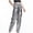 Gray, variant on Women's Metallic Shiny Harem Pants High Waisted Elastic Waistband Loose Fit Tapered Jogger Trousers for Dance Party Clubwear