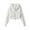 White, variant on Cropped Zip Up Hoodies for Women 2025 Fall Winter Long Sleeve High Waist Hooded Sweatshirt Jacket Coat