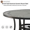 thumbnail image 6 of Mondawe Patio Dining Table 48" Tiles Top Cast Aluminum Round Outdoor Table, 6 of 7