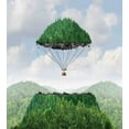 thumbnail image 3 of Fantasy Duvet Cover Sets, Detached Top of Mountain Floating up to Sky As a Hot Air Balloon Imaginative Art, Bedding Set with 2 Duvet Covers & 4 Pillowcases, 2 Pack King Size, Green, by Ambesonne, 3 of 7