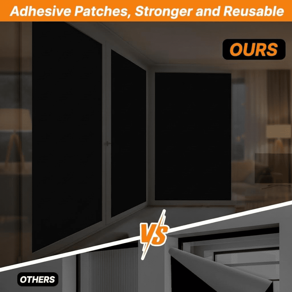 Thermal Blackout Window Cover - Portable Adhesive Blinds for Temporary Use, No-Drill Installation, 118" x 58" Darkening Shade for Home, Dorm, RV, and Skylight Windows