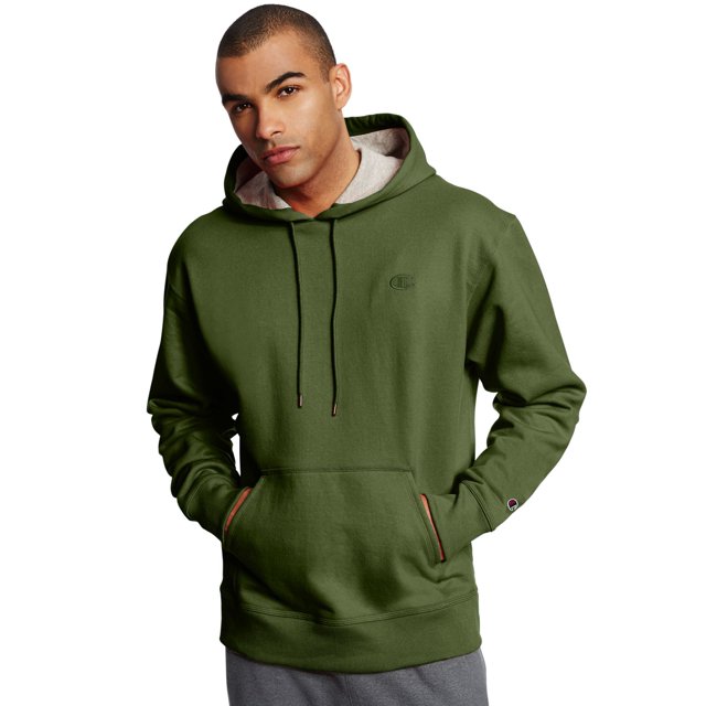 Champion Mens Powerblend Fleece Pullover Hoodie, 2XL, Service Green