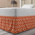 thumbnail image 1 of Ikat Bed Skirt, Repeating Oval Shapes with Grunge Effect on Orange Backdrop Abstract Vintage Design, Elastic Bedskirt Dust Ruffle Wrap Around for Bedding Decor, 4 Sizes, Orange Beige, by Ambesonne, 1 of 2