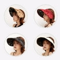 thumbnail image 4 of Women Sun Visor Hat, Fashion Solid Color Wide Brim Soft Cotton Breathable Adjustable Elastic Band Anti-UV Foldable Cap for Summer Beach, 4 of 8