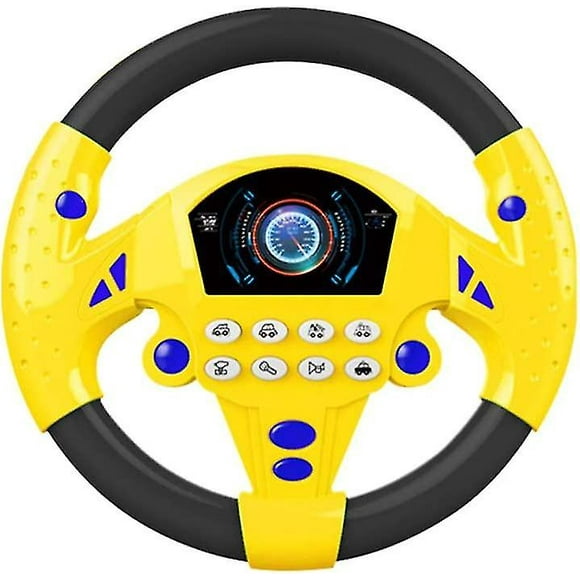 Steering Wheel Toy Car Simulation Driving Steering Wheel Portable (yellow)