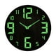 Horloge Murale Lumineuse à Faible Bruit Veilleuses en Bois de Style Rustique Circulaire pour la Cuisine de l'Hôtel Décoration de Chambre à Coucher Intérieure Extérieure StyleC – image 2 sur 7