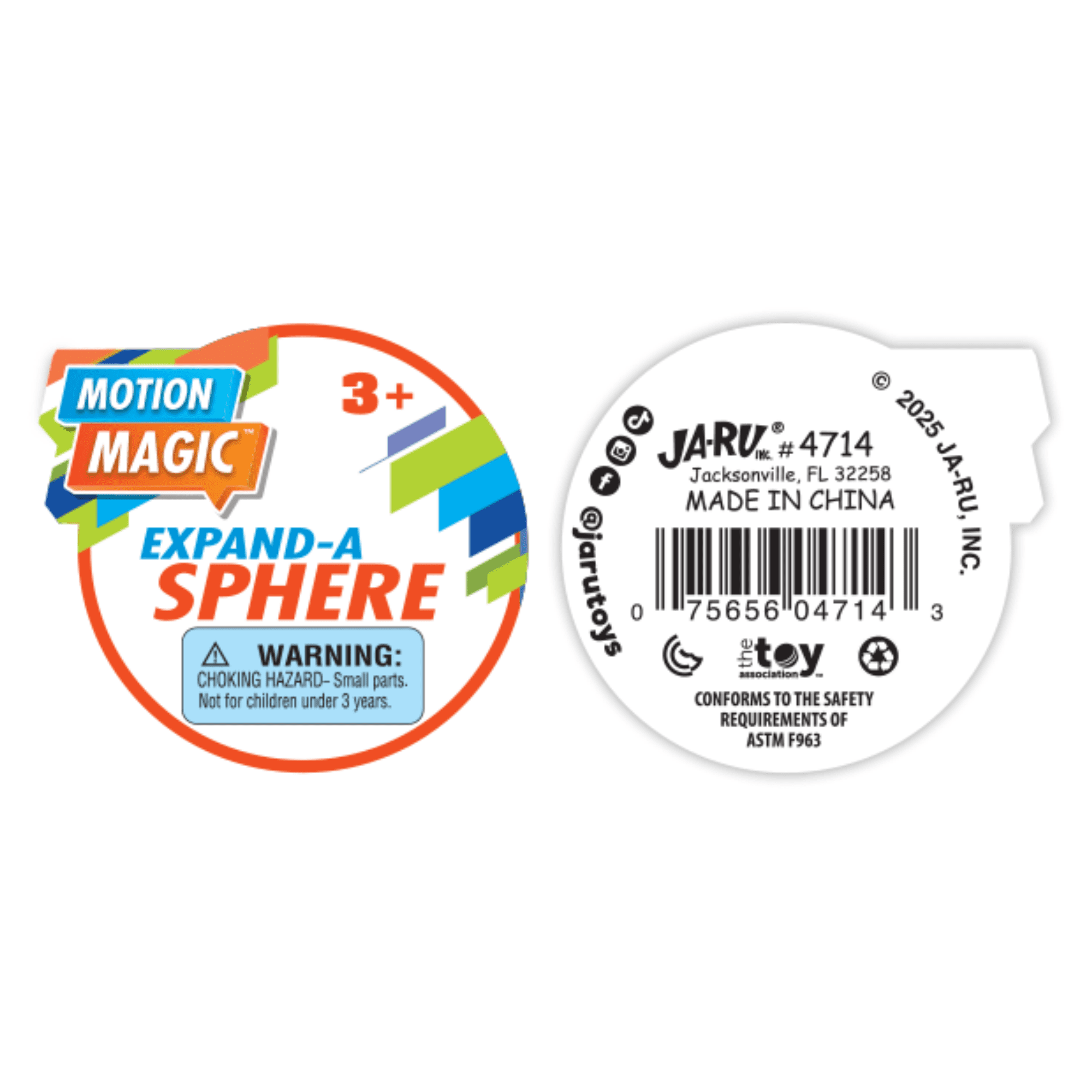 Ja-Ru Expand-A-Sphere Plastic Fidget Toy, Child Age 3+, Multicolor