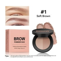 Brow Powder Duo 6 Colors Natural Smooth Eyebrow Powder Professional Brow Contour Palette for Filler Defined & Sculpt, 1.6g