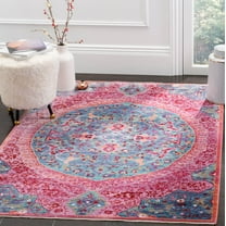 SAFAVIEH Sutton Hannan Medallion Area Rug, Turquoise/Fuchsia, 5' x 7'